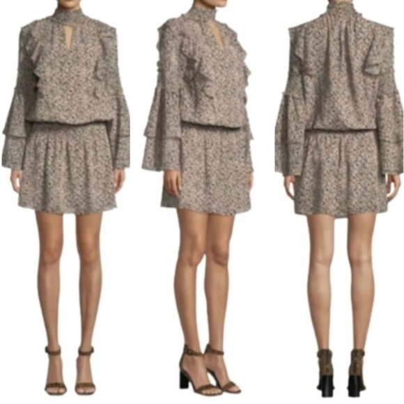 Parker Women's Mini Dress in Black and Cream Floral - Picture 1 of 16